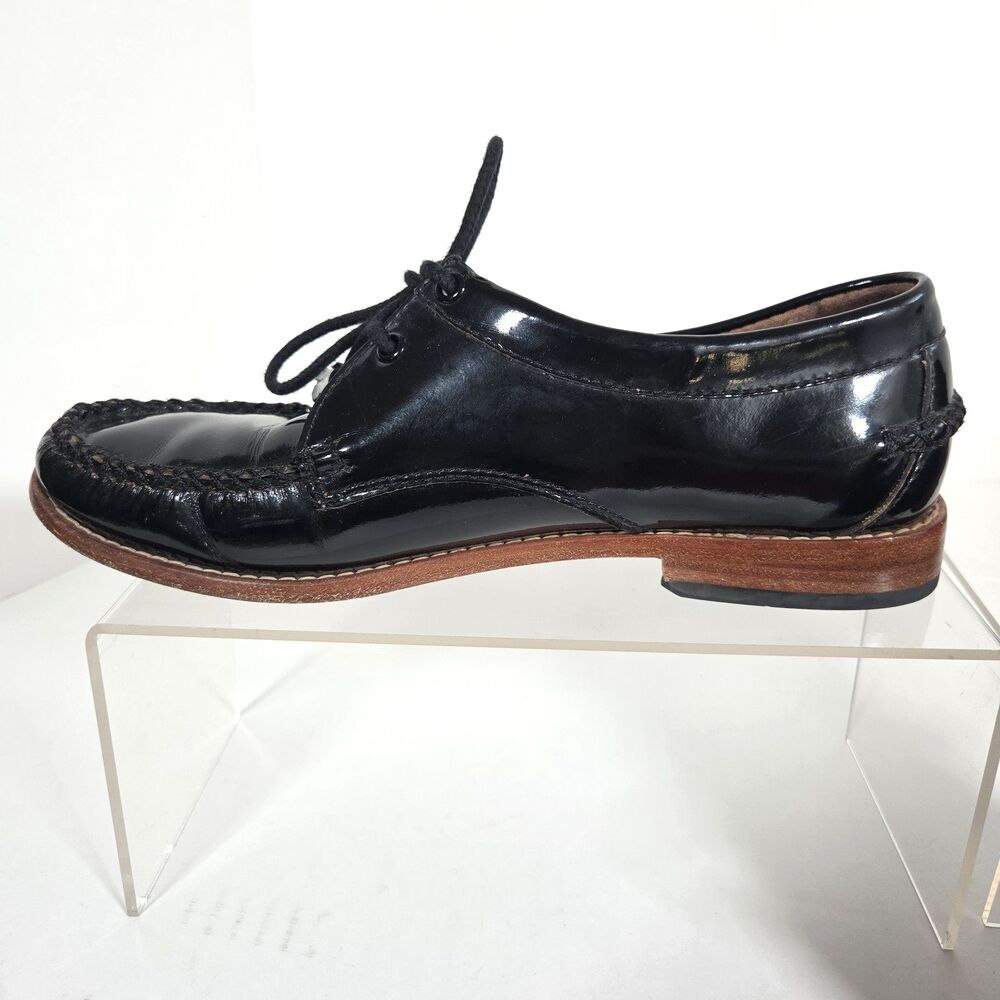 G.H. Bass Weejuns Women's Loafers 8M Black Patent Leather Tassel Lace Up Oxfords - Picture 7 of 11